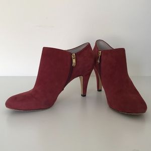 Vince Camuto Red Suede Heeled Booties.